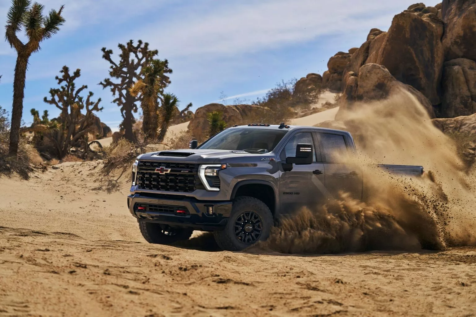 Chevrolet Silverado HD ZR2 running in the desert